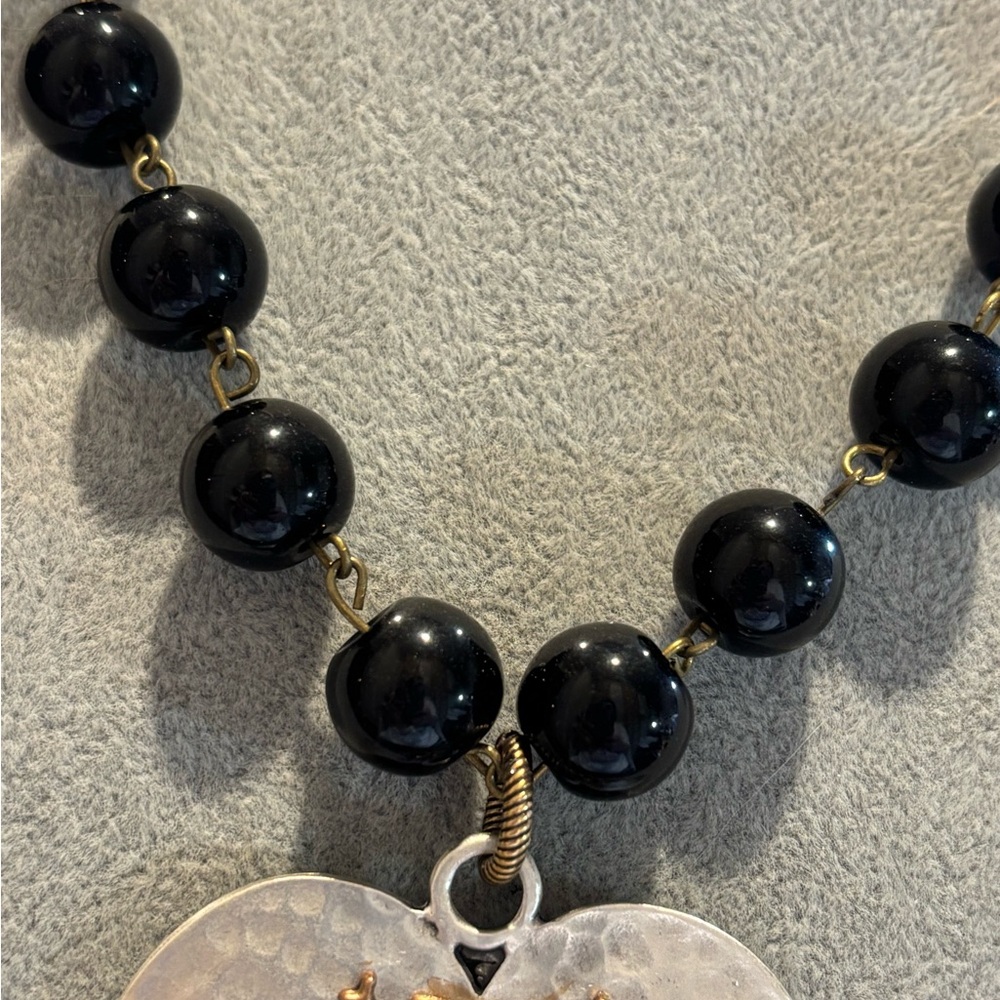 Gold and Black Bee Pendant Necklace - Picture 4 of 4